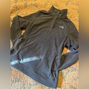The North Face Gray Polartech 3/4 snap sweater size small